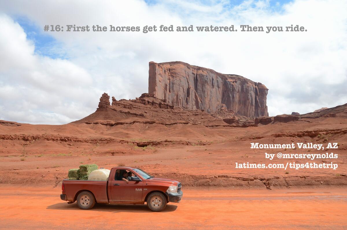You can tell the locals in Monument Valley -- they're the ones hauling hay and water for their animals.