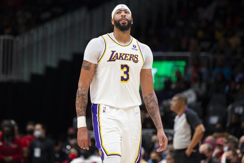 Los Angeles Lakers forward Anthony Davis (3) is shown during the second half.