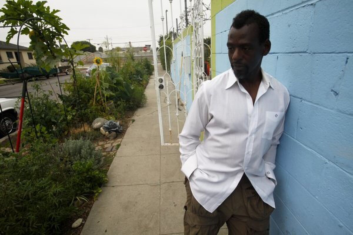 Ron Finley raises vegetables, flowers and some fruit in a garden on the side of his South Los Angeles home and shares his bounty with neighbors. The city of Los Angeles doesn't like the garden, which is actually on a city parkway strip, and wants Finley to remove it.