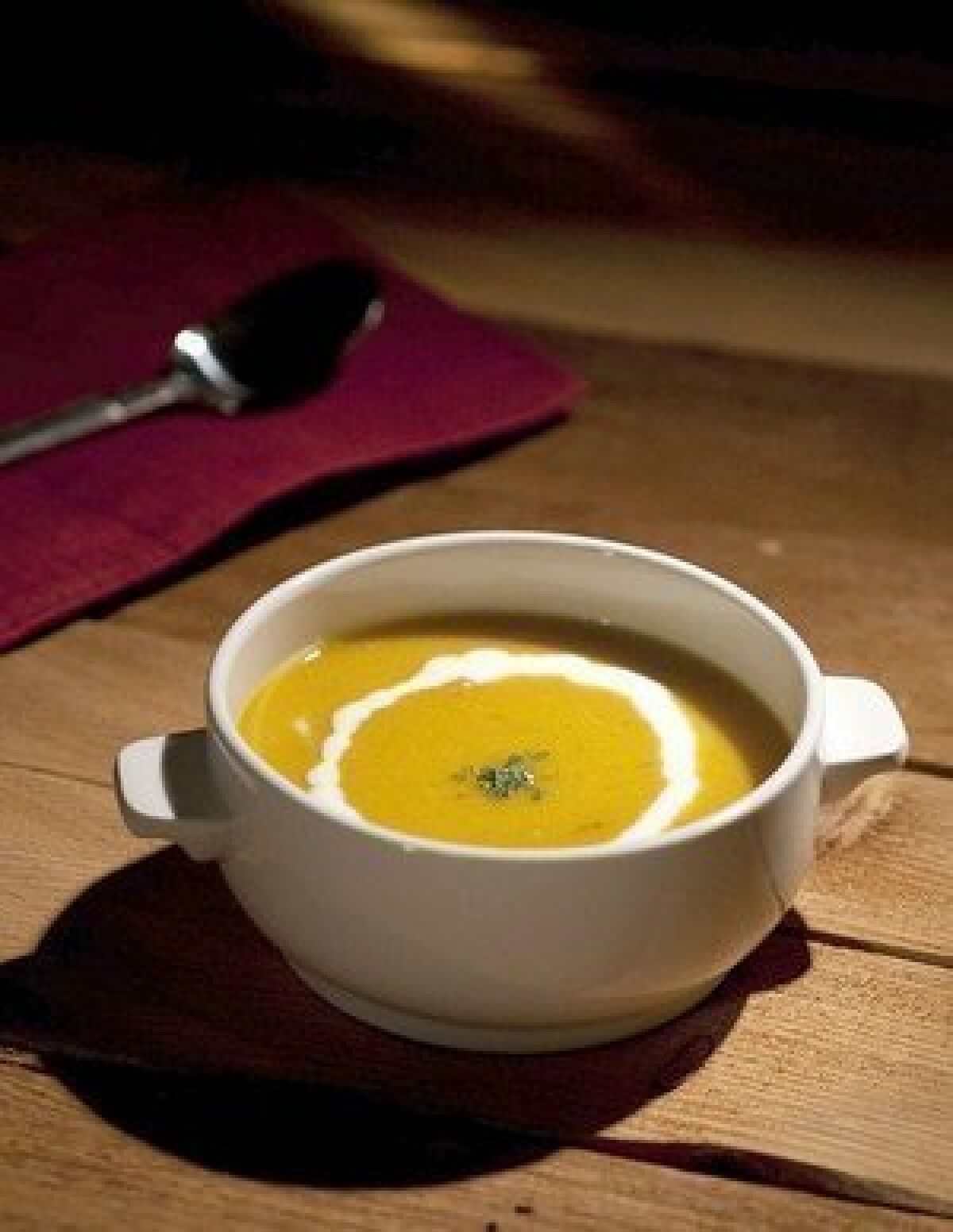 Quick orange lentil soup.