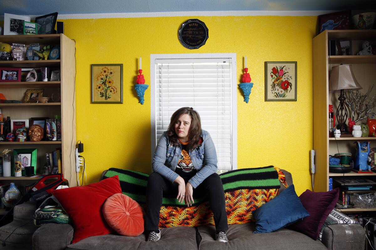 Comedian Brandie Posey poses for a portrait in her home on March 17.