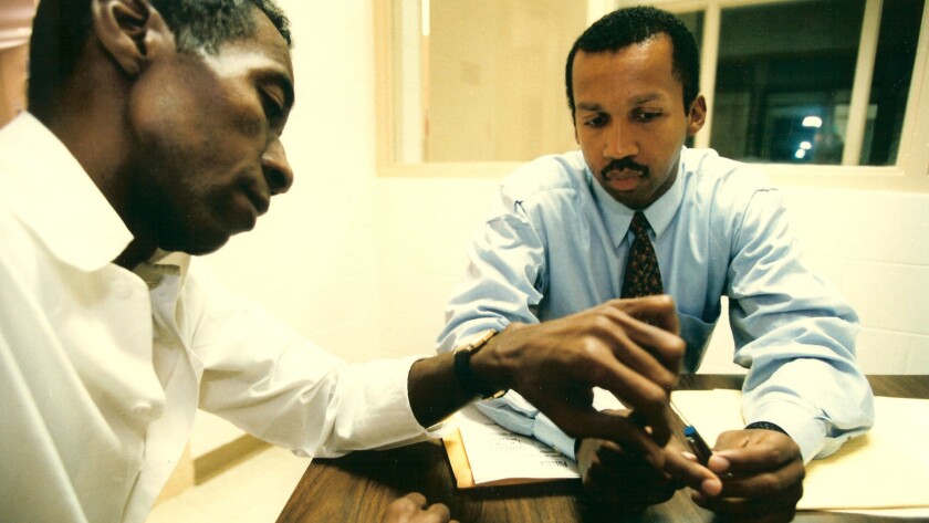 (L-R)- Walter McMillian and Bryan Stevenson in a scene from “True Justice: Bryan Stevenson’s Fight F