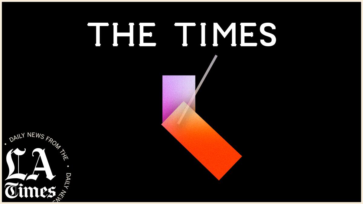a logo with the words "The Times" and stylized clock hands