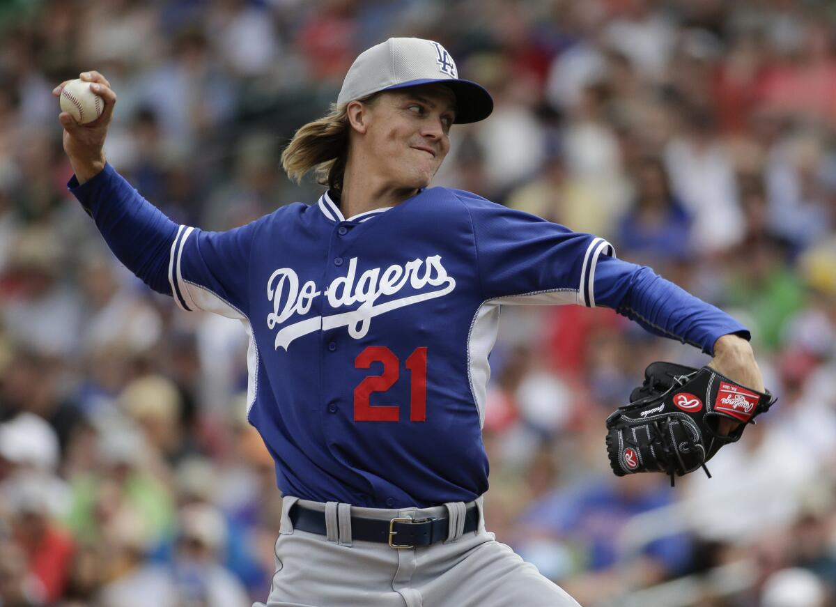 Zack Greinke pitched two innings against the Chicago Cubs on Wednesday at spring training, giving up two runs on two hits.