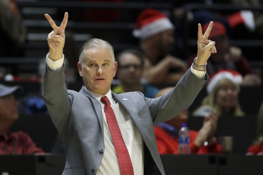 The Aztecs, under coach Brian Dutcher, are 15-0 and ranked No. 7 in the country.