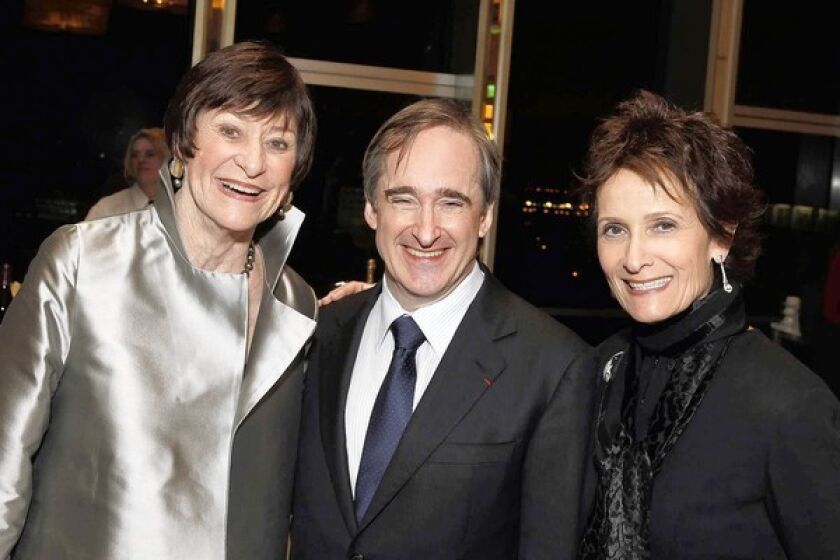Carol Henry, James Conlon and Eva Stern at the opening-night cast party of L.A. Opera's "Rigoletto."