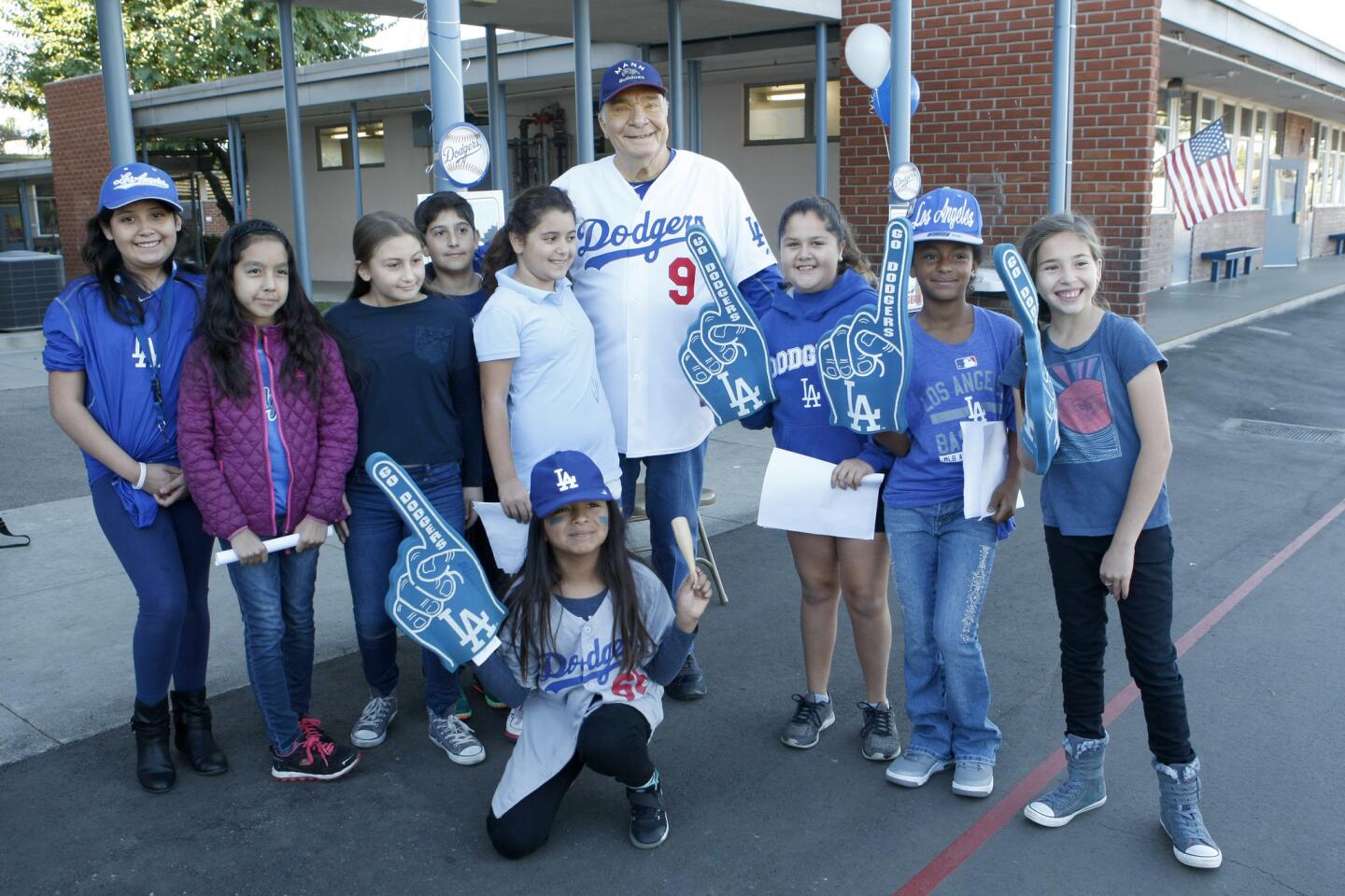 Photo Gallery: L.A. Dodgers legend Al Ferrara visits Horace Mann Elementary School in Glendale