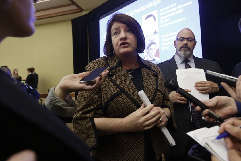 Assembly Speaker Toni Atkins (D-San Diego) was among supporters of a package of bills aimed at helping women in California.