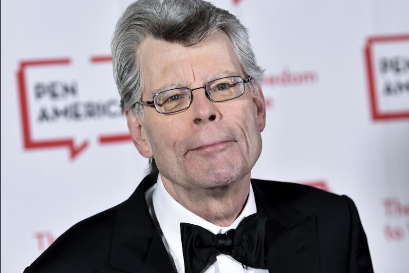FILE - In this May 22, 2018, file photo, PEN literary service award recipient Stephen King attends the 2018 PEN Literary Gala at the American Museum of Natural History in New York. The master of the American horror novel and his wife Tabitha donated more than $1 million to the New England Historic Genealogical Society based in Boston. The nation's oldest and largest genealogical society announced Tuesday, Feb. 26, 2019, it will use the gift to develop educational programming that introduces family and local history to wider audiences and help the organization expand its headquarters. (Photo by Evan Agostini/Invision/AP, File)