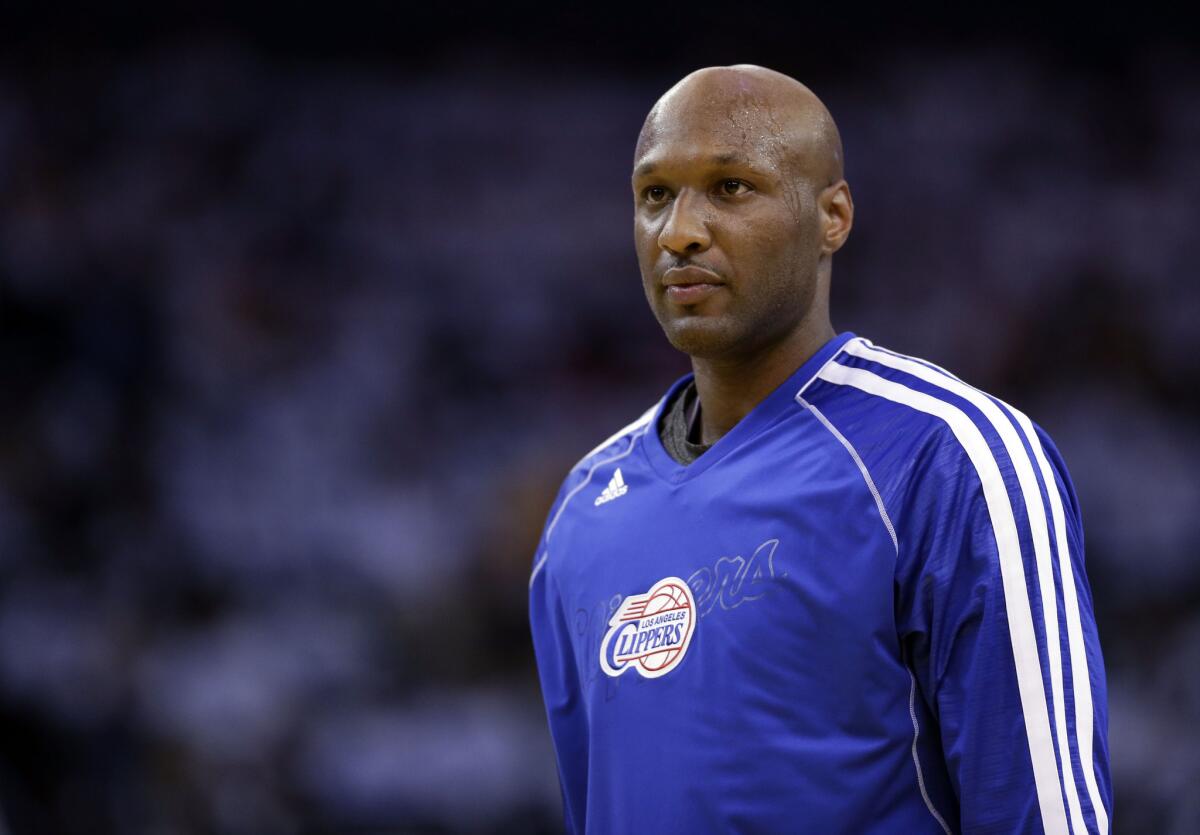 Lamar Odom during an NBA basketball game against the Golden State Warriors in Oakland.