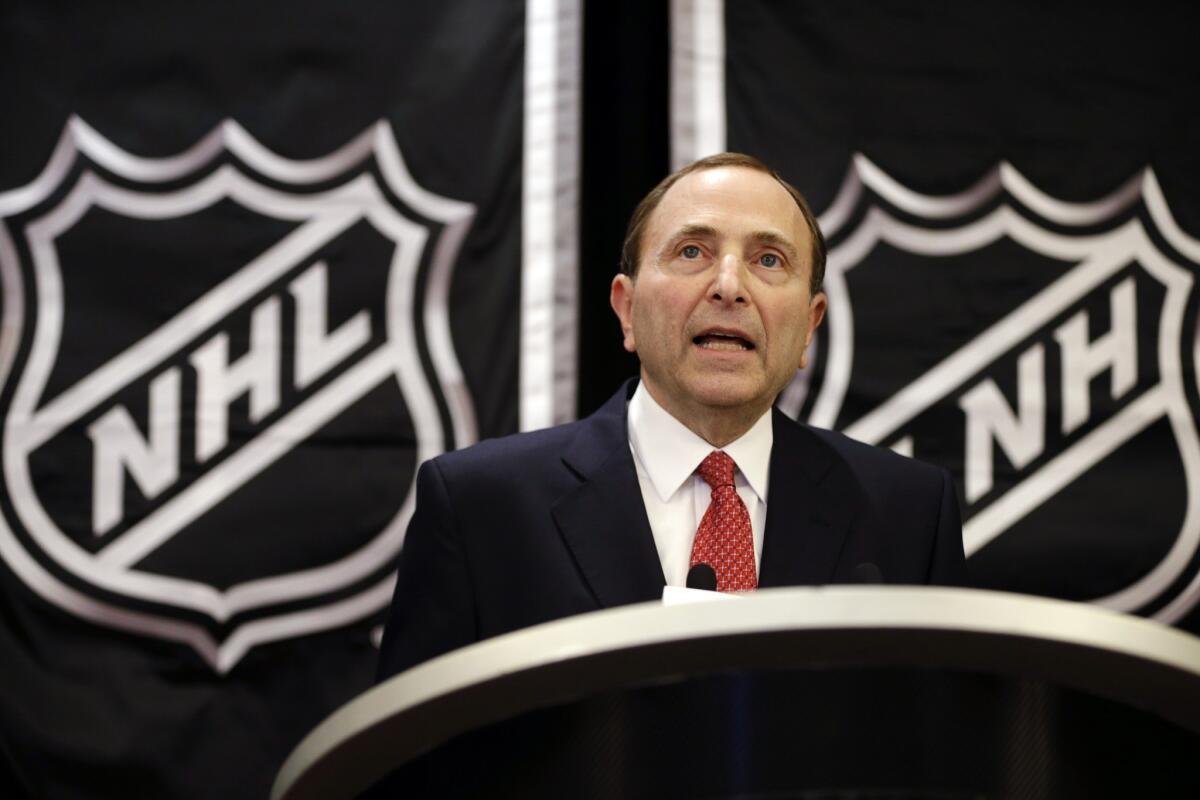 NHL Commissioner Gary Bettman and other league executives are scheduled to take part in a conference call with reporters Thursday to discuss the league's realignment and new playoff format.