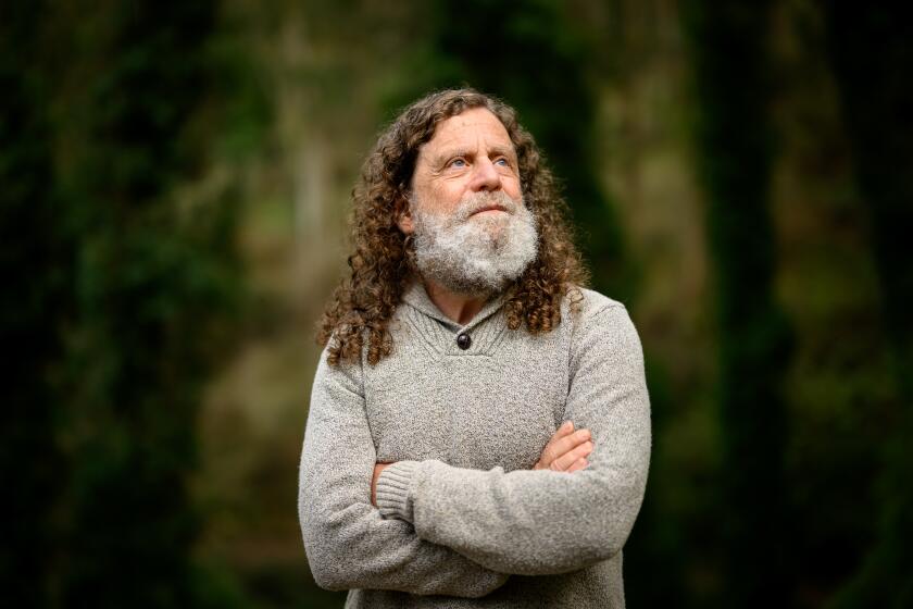 Stanford neuroscientist Robert Sapolsky poses for a photo near his home in San Francisco, California on Friday, October 13, 2023. SapolskyOs latest book, Determined, argues that we have no free will whatsoever. After 40 decades studying humans and other primates, Sapolsky has concluded that many factors beyond our control influence our choices and behaviors leaving free will to be negligible in any context.