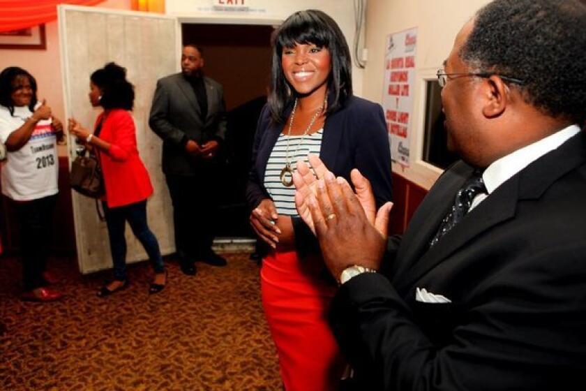 Compton Mayor-elect Aja Brown on Tuesday night.