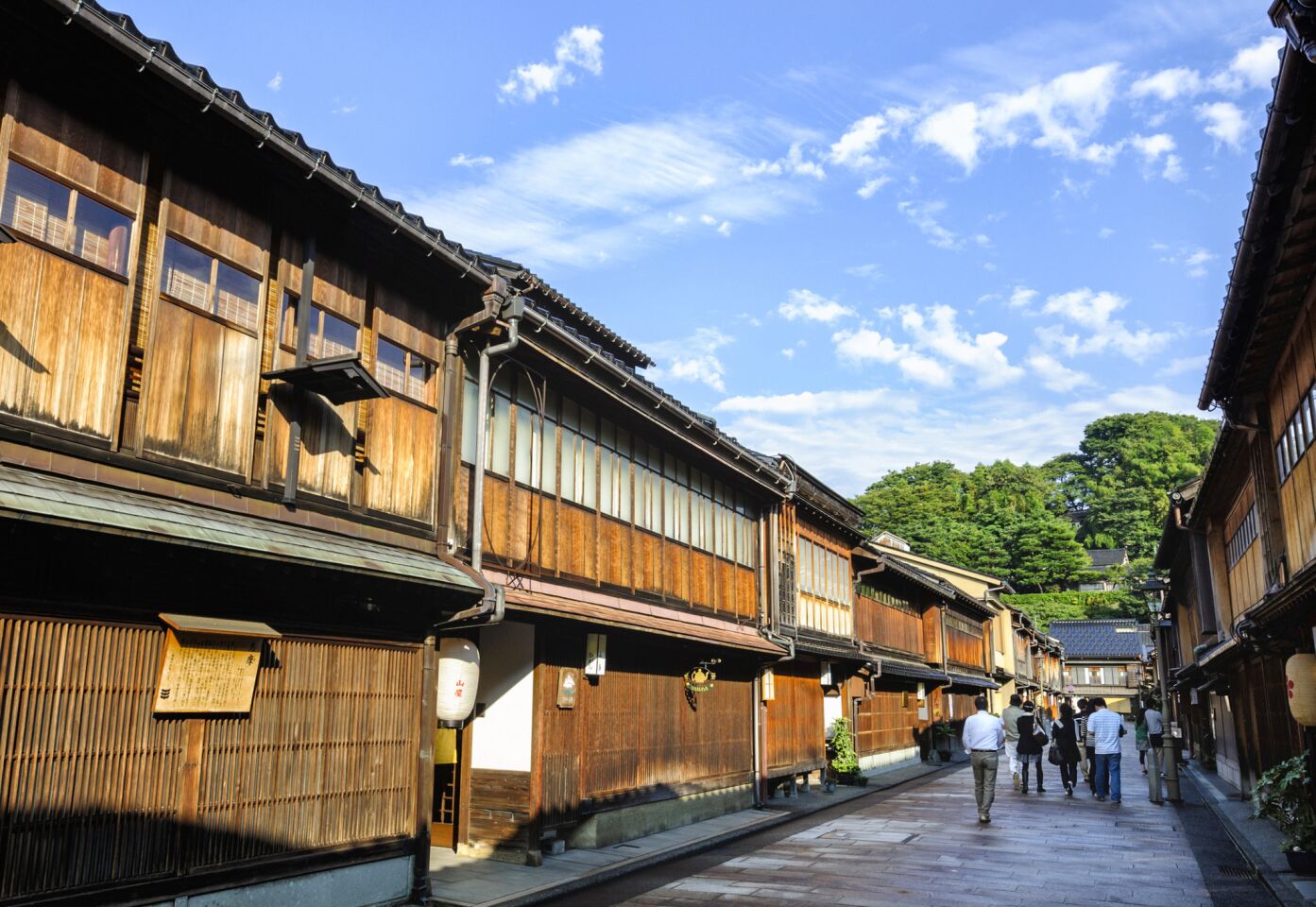 Historic geisha and tea houses in Kanazawa, Japan. New bullet-train service will shorten travel times from Tokyo from four hours to two hours and 30 minutes.