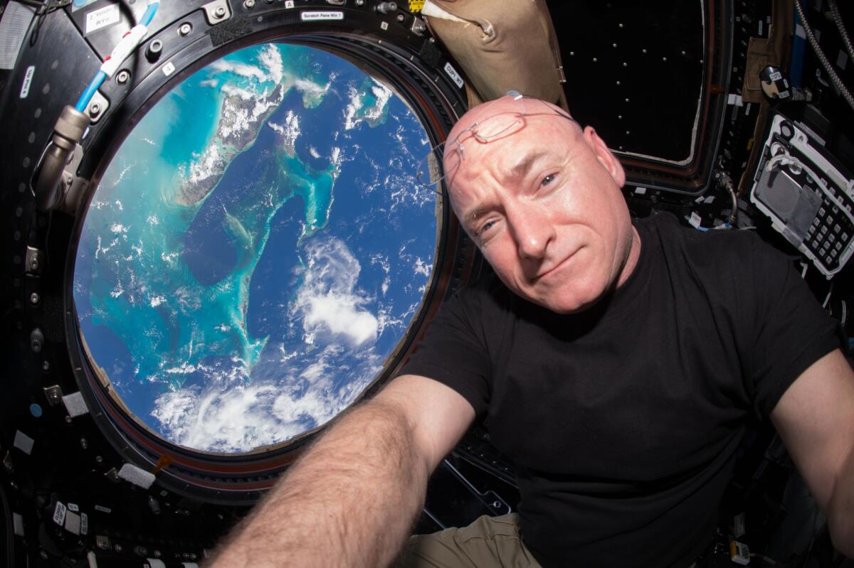 Expedition 44 flight engineer and NASA astronaut Scott Kelly seen inside the Cupola, a special module which provides a 360-degree viewing of the Earth and the International Space Station. Kelly is one of two crew members spending an entire year in space.