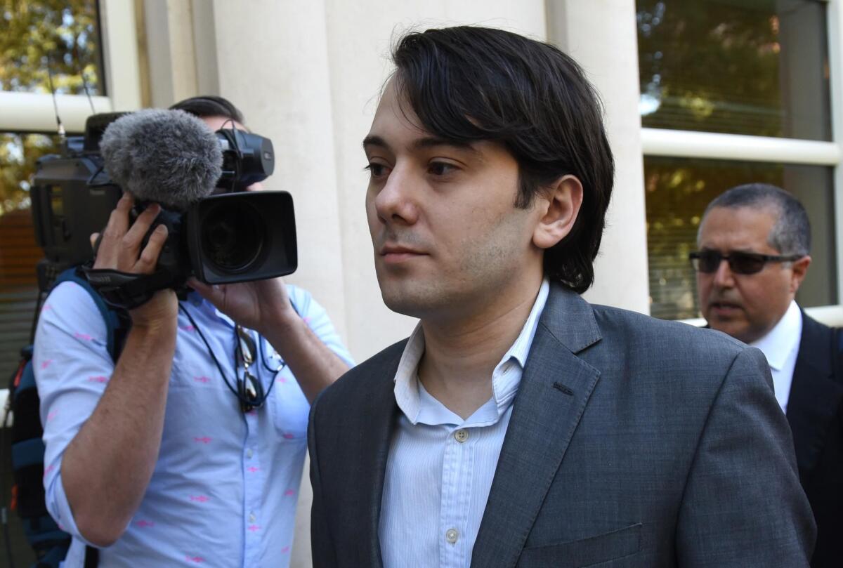 Martin Shkreli arrives for the first day of jury selection in his federal securities fraud trial on June 26, 2017.
