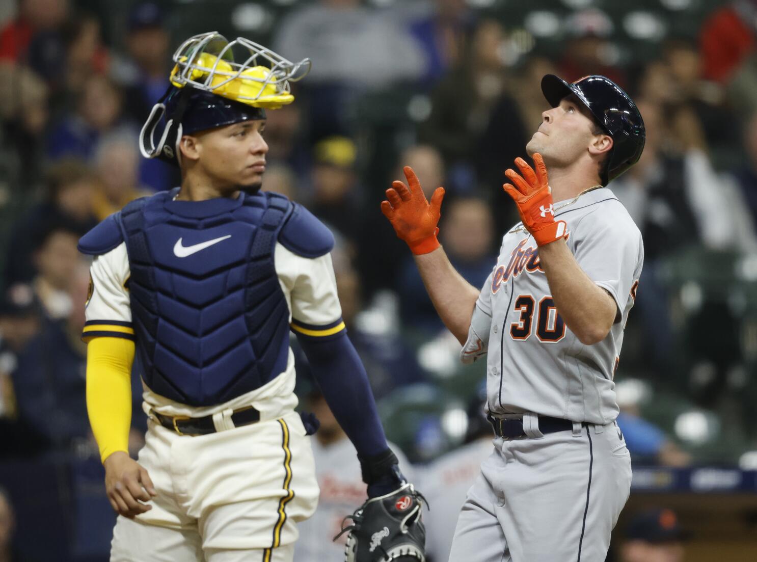 Carpenter homers, Tigers hold Brewers in check with 4-3 win - The San Diego  Union-Tribune