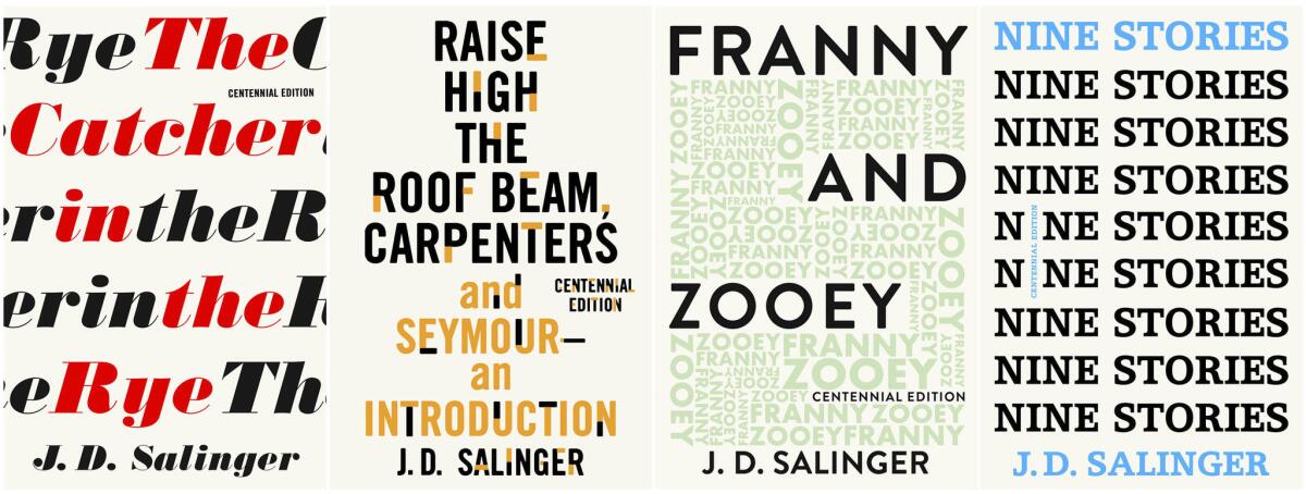 Newly-designed editions of J.D. Salinger's books.