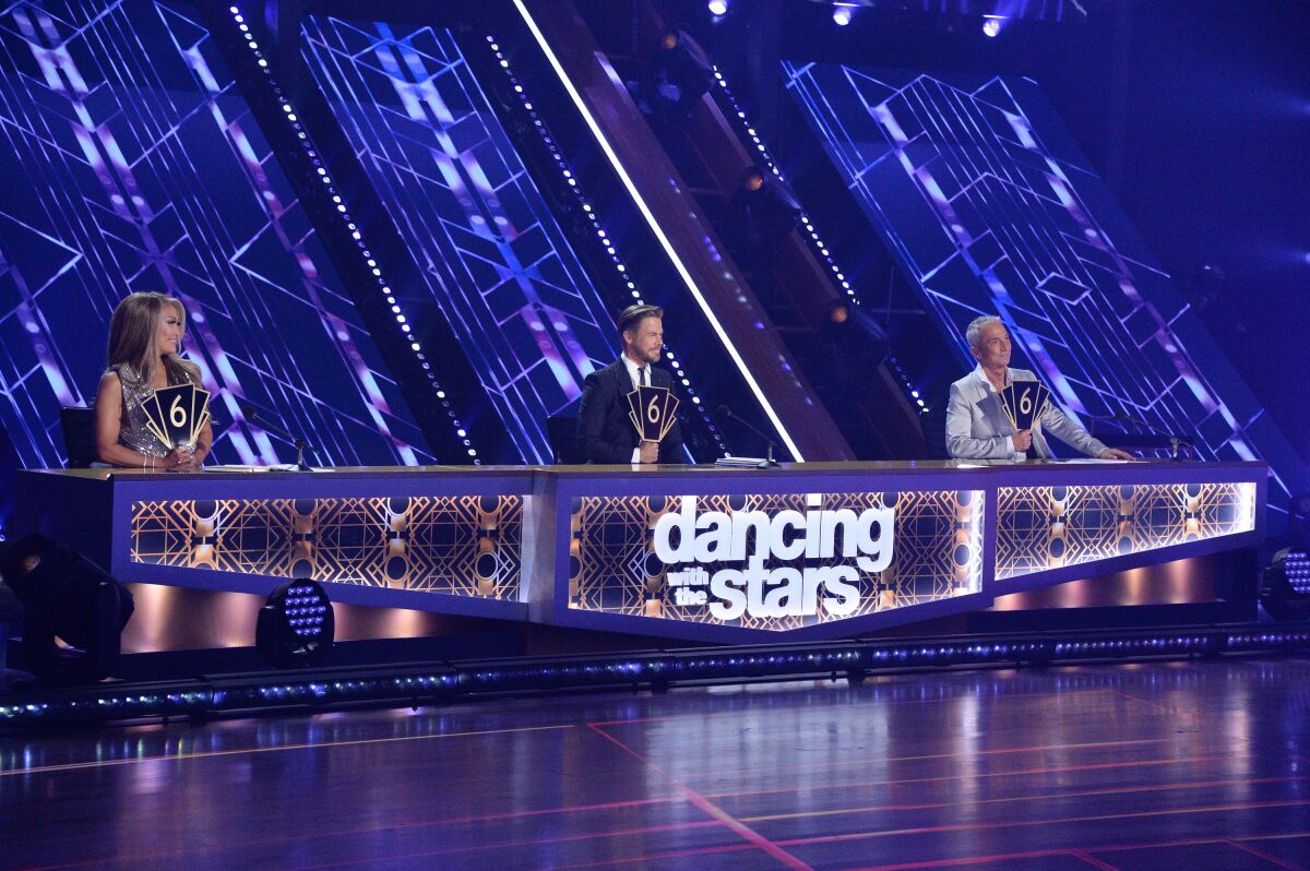 Judges Carrie Ann Inaba, Derek Hough and Bruno Tonioli on "Dancing With the Stars"