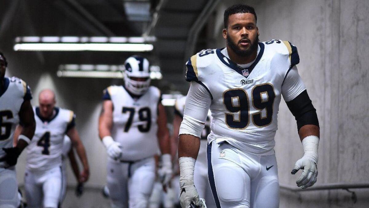 The Rams' Aaron Donald has tunnel vision when it comes to sacks. 