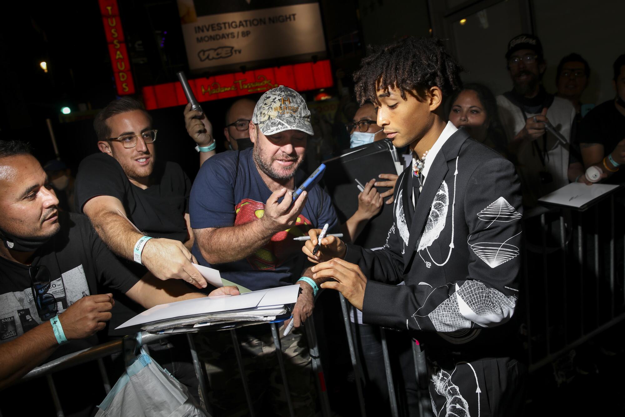 Jaden Smith signs autographs and poses for photos