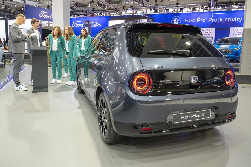BRUSSELS, BELGIUM - JANUARY 13: Honda E full electric compact car at Brussels Expo on January 13, 2023 in Brussels, Belgium. (Photo by Sjoerd van der Wal/Getty Images)