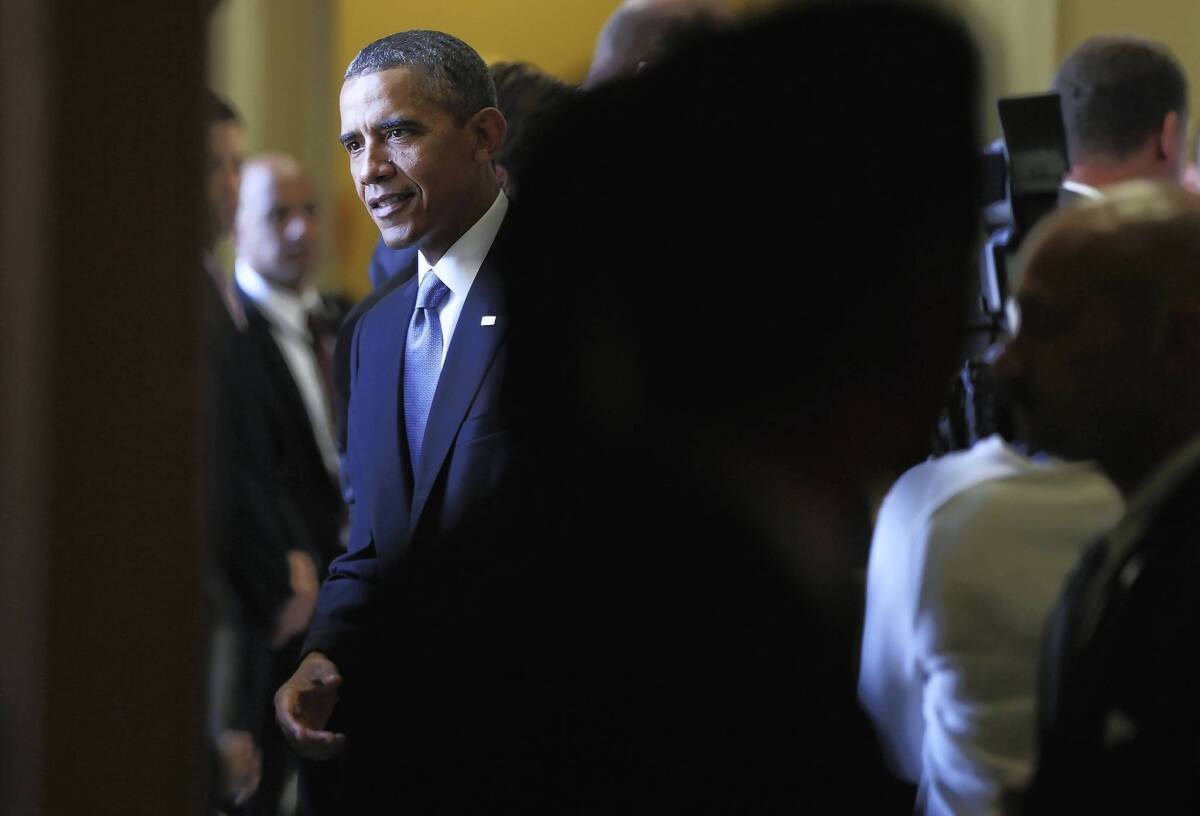 President Obama after a meeting with senators this week.