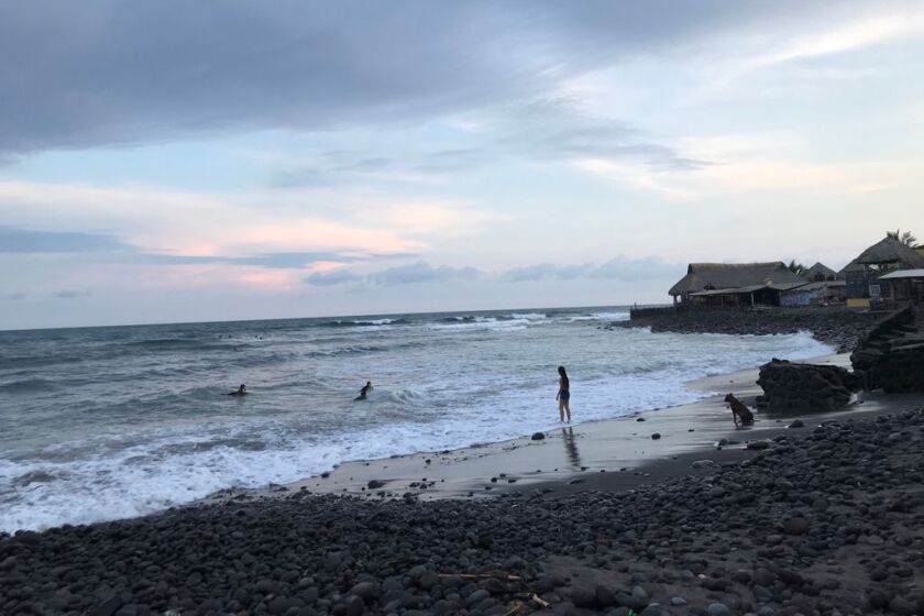 The waves in El Zonte, a town of 3,000 in El Salvador that has become known as Bitcoin Beach.