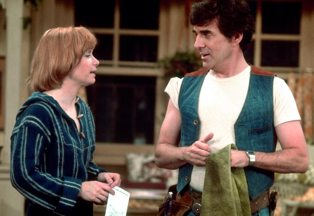 Bonnie Franklin and Pat Harrington Jr. in "One Day at a Time."