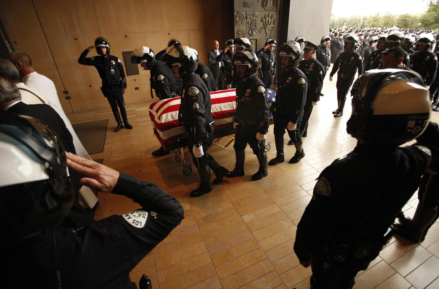 Funeral for LAPD motorcycle officer Chris Cortijo