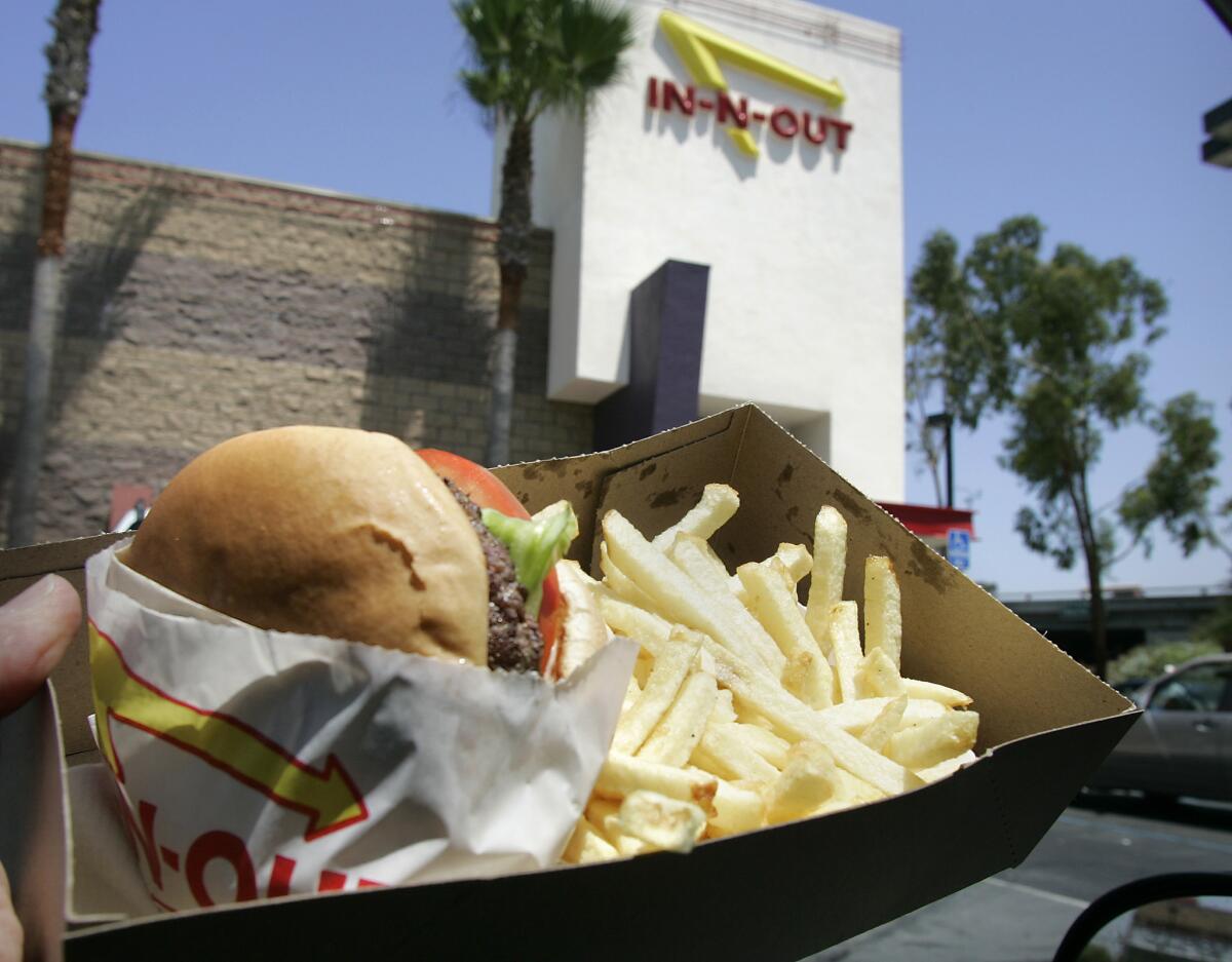 An In-N-Out burger and fries. Would that be your pick for a post-prison meal?