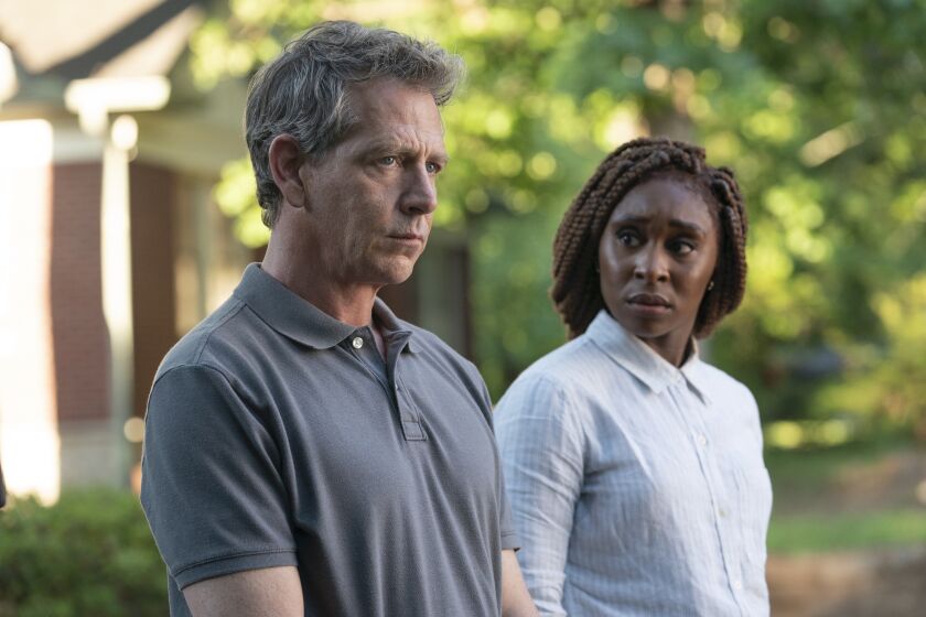 Ben Mendelsohn and Cynthia Erivo play police and private detectives in HBO's adaptation of the Stephen King novel "The Outsider."