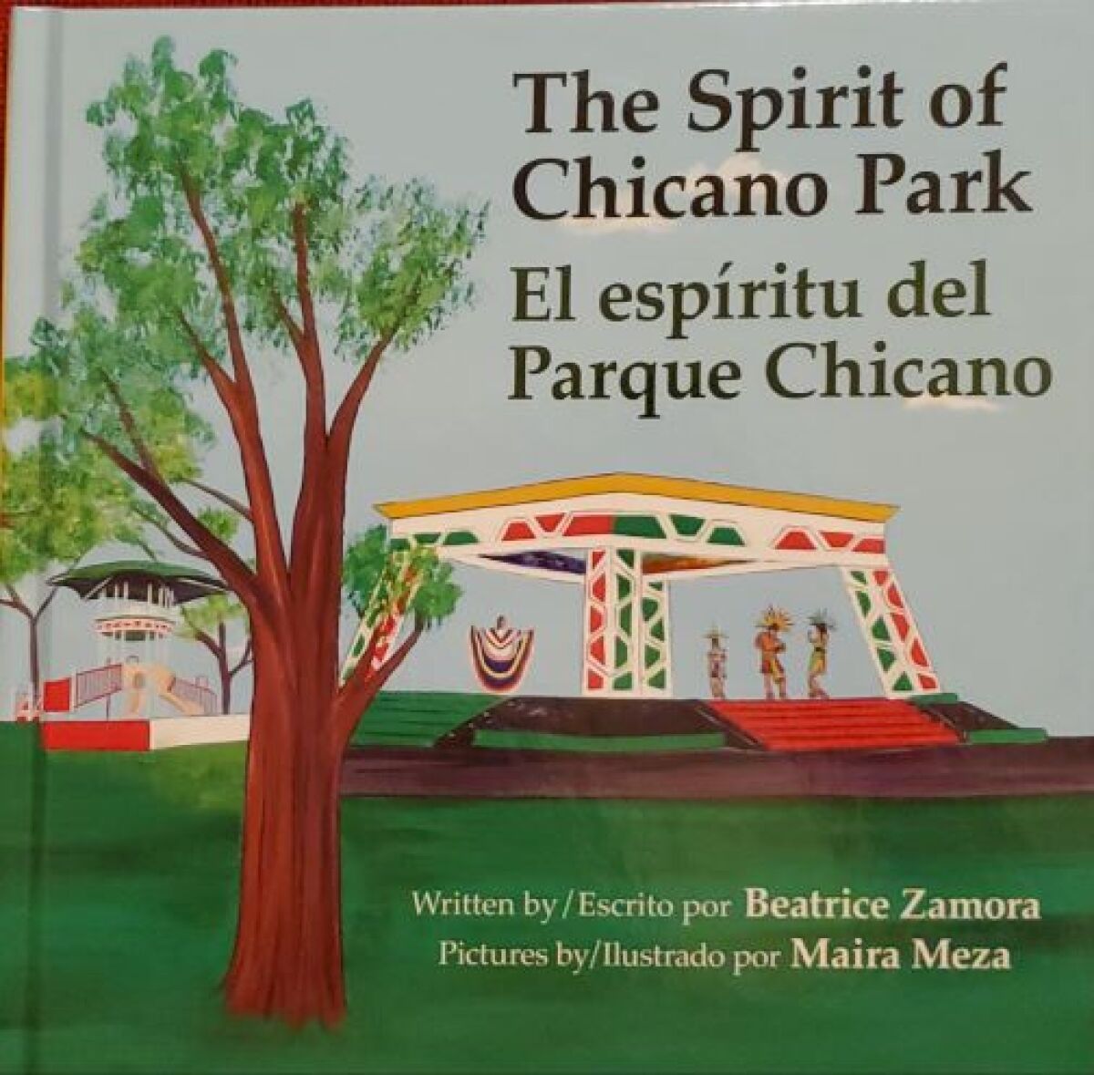 Portada del libro El espíritu del Parque Chicano, escrito por Beatrice Aguirre y editado por Tolteca Press 