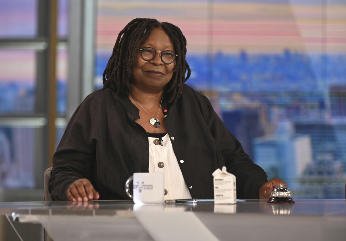 Whoopi Goldberg smiles on the set of 'The View'