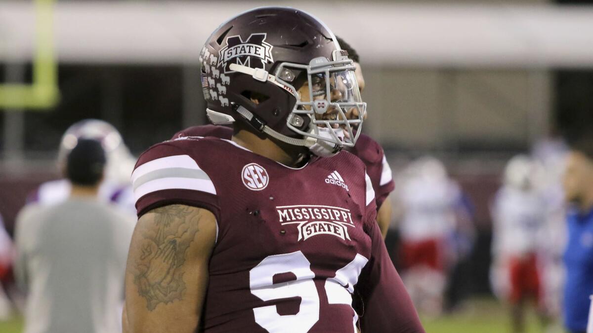 Mississippi State defensive tackle Jeffery Simmons plays against Louisiana Tech on Nov. 3, 2018.