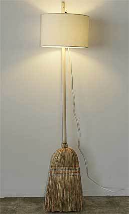 A broom is reconfigured into a lamp. By Rita Botelho. Retail price: $850.