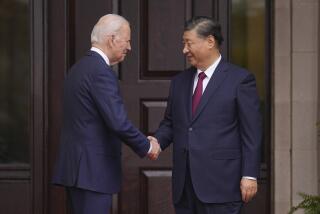 President Joe Biden greets China's President President Xi Jinping at the Filoli Estate in Woodside, Calif., Wednesday, Nov, 15, 2023, on the sidelines of the Asia-Pacific Economic Cooperative conference. (Doug Mills/The New York Times via AP, Pool)