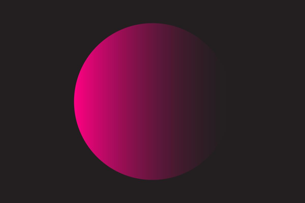 Illustration of a pink sphere disappearing into a black background.