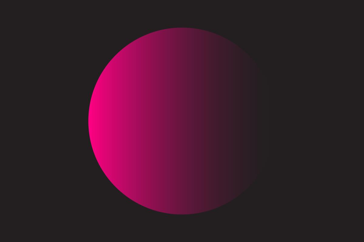 Illustration of a pink sphere disappearing into a black background.