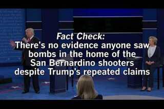 Trump's response to question on islamophobia by falsely claiming people saw bombs in the house of the San Bernardino shooters