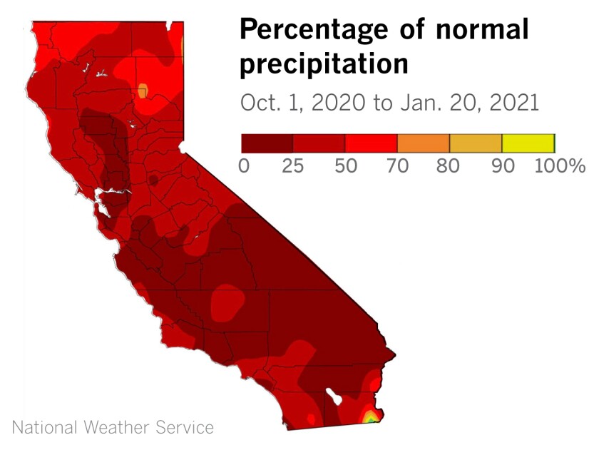 After a hot summer, the entire state has been unusually dry through the fall and early winter.