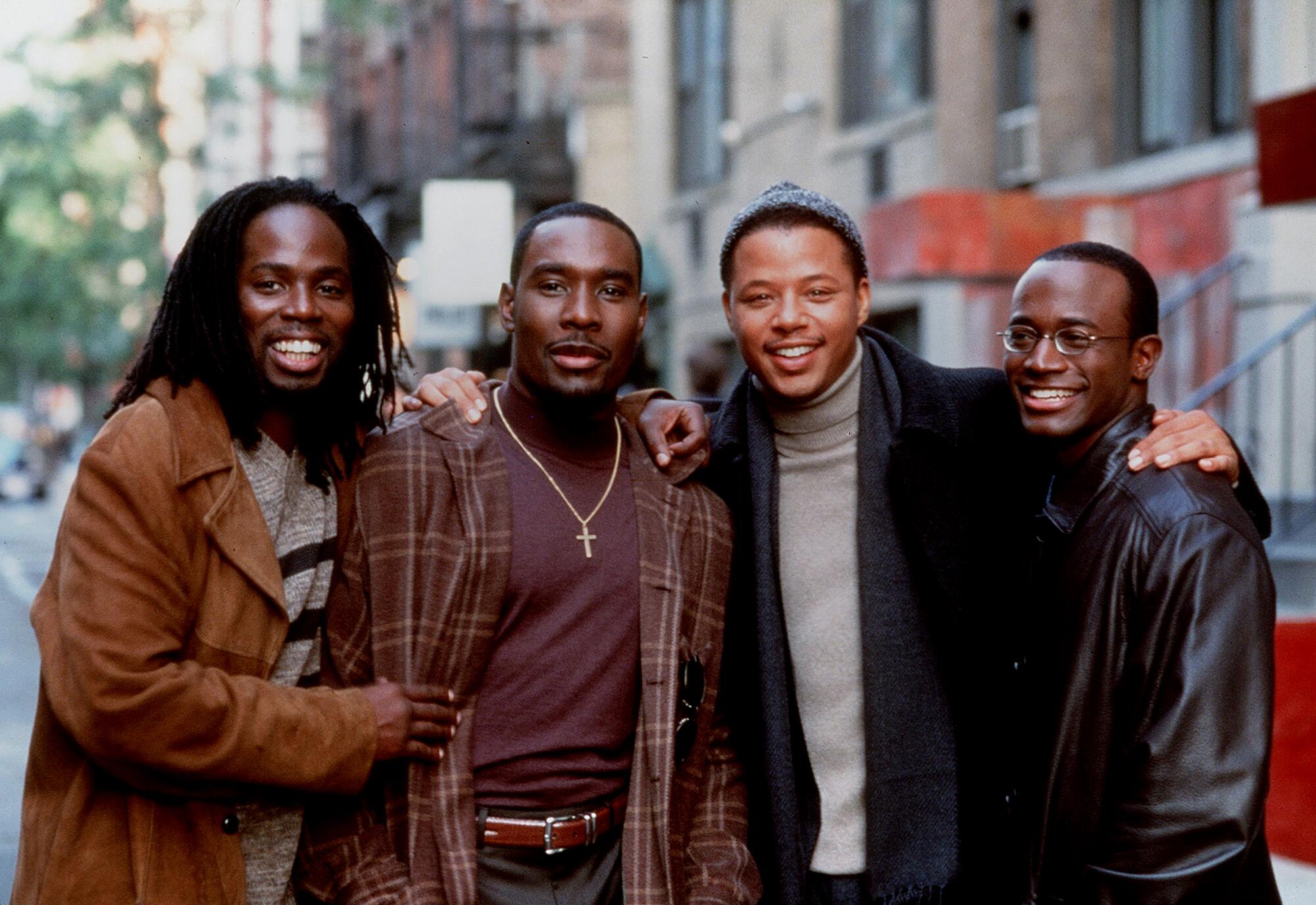 Harold Perrineau, desde la izquierda, Morris Chestnut, Terrence Howard y Taye Diggs "El padrino."