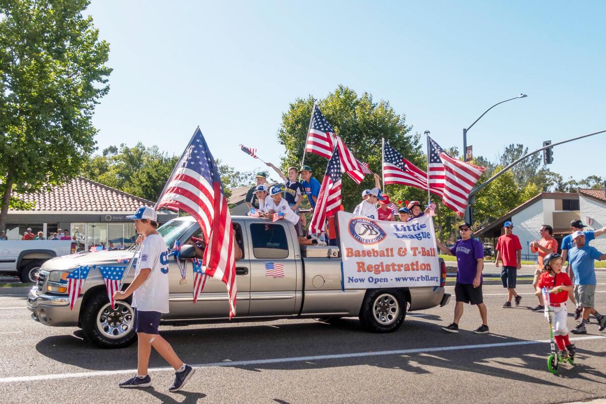 Rancho Bernardo Little League was among youth groups who participated in the 2019 Spirit of the Fourth Parade.