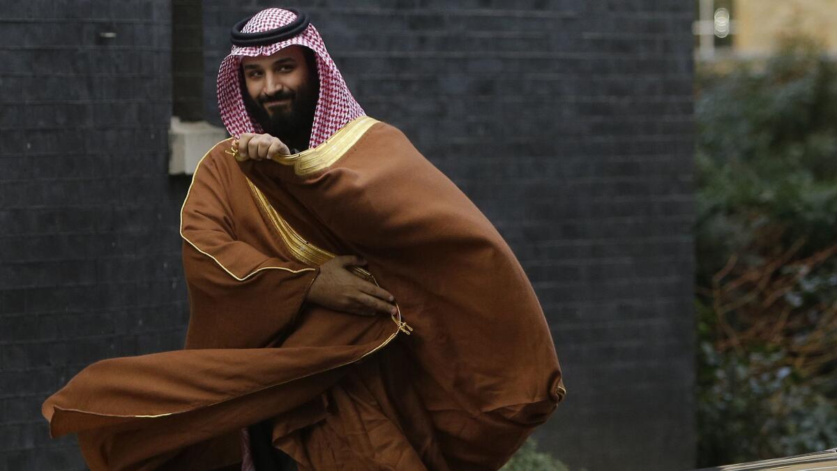 Crown Prince Mohammed bin Salman visits London in 2018.