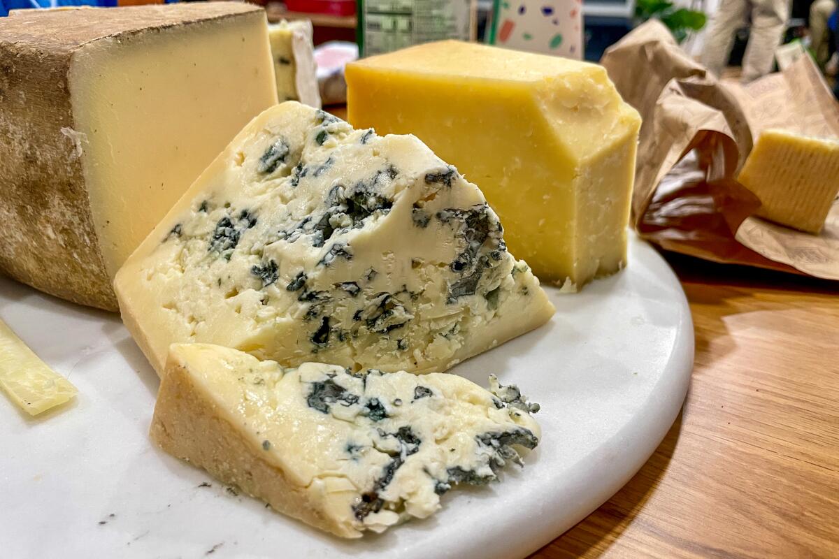 Jasper Hill Farm Withersbrook Blue cheese at the 2024 Winter Fancy Food Show. 