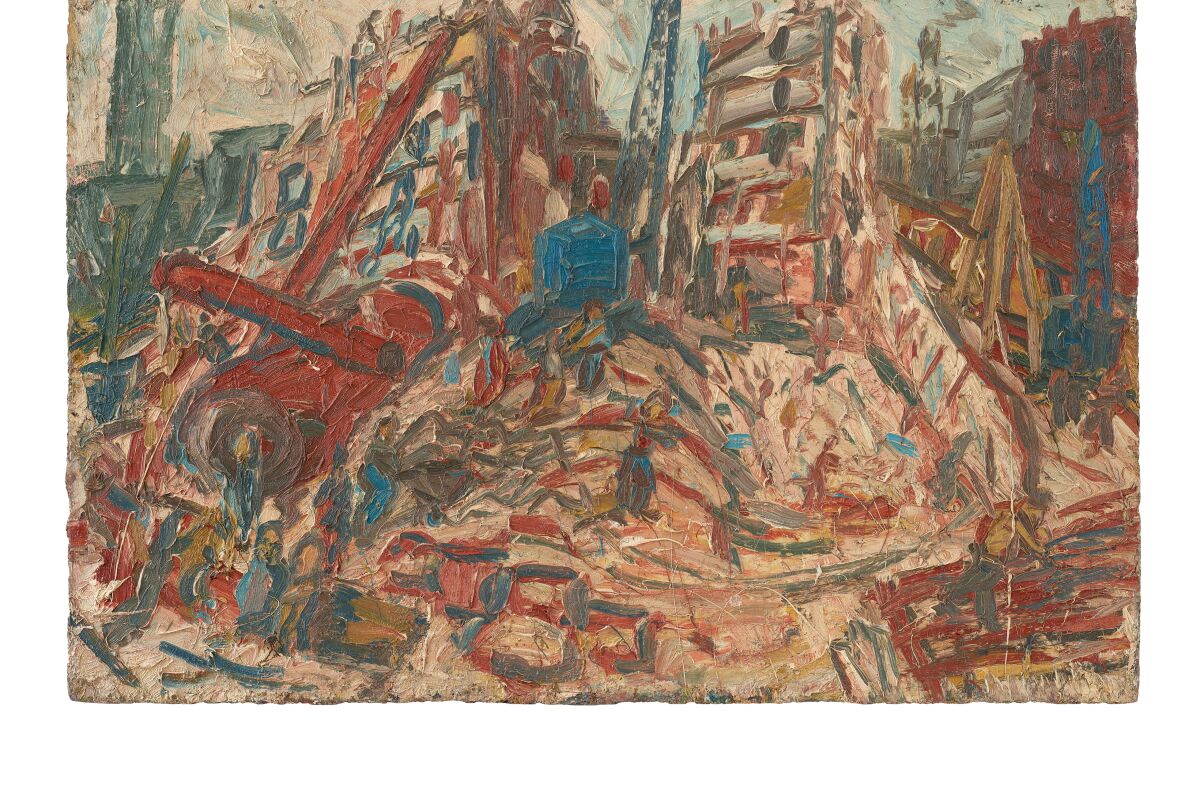 Leon Kossoff's "Demolition of YMCA Building No. 2, Spring"(1971).