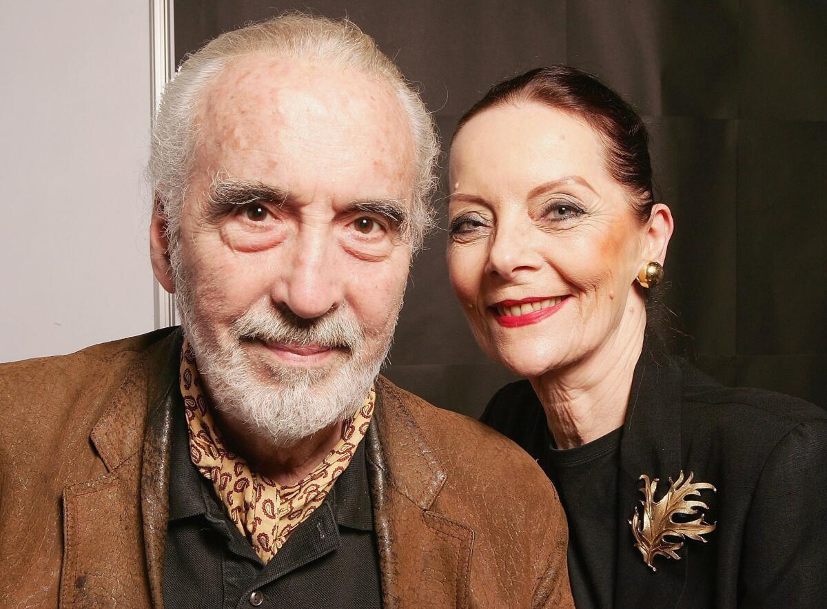 Actor Christopher Lee with his wife, Brigitta, in 2006.