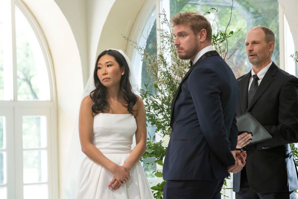 A couple on their wedding day.