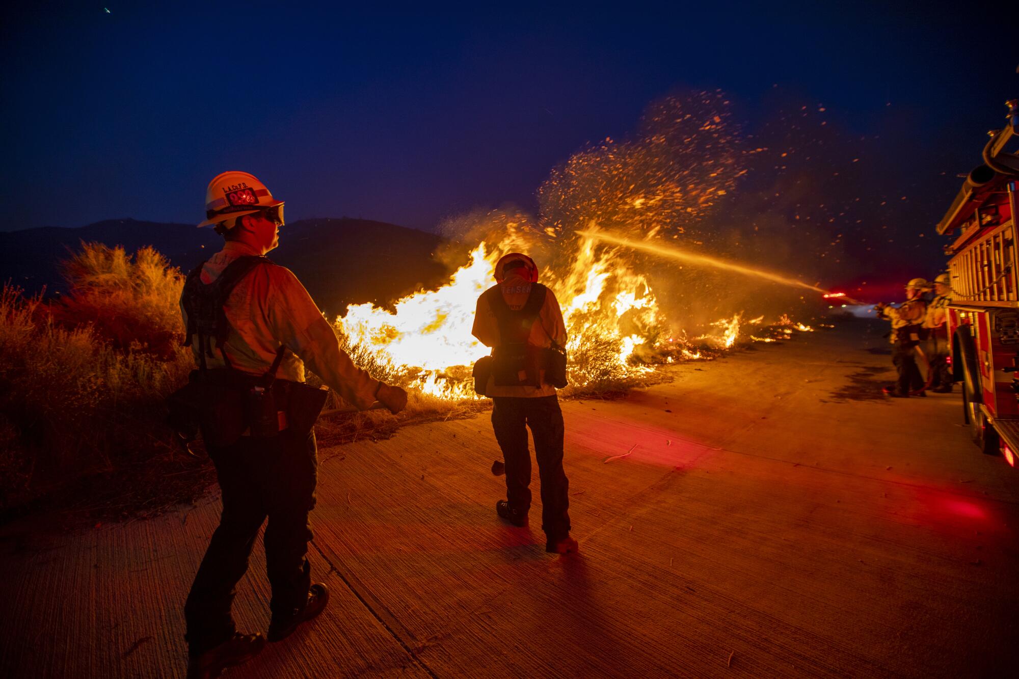 The North fire in the Castaic and Valencia area quickly spread to at least 650 acres.