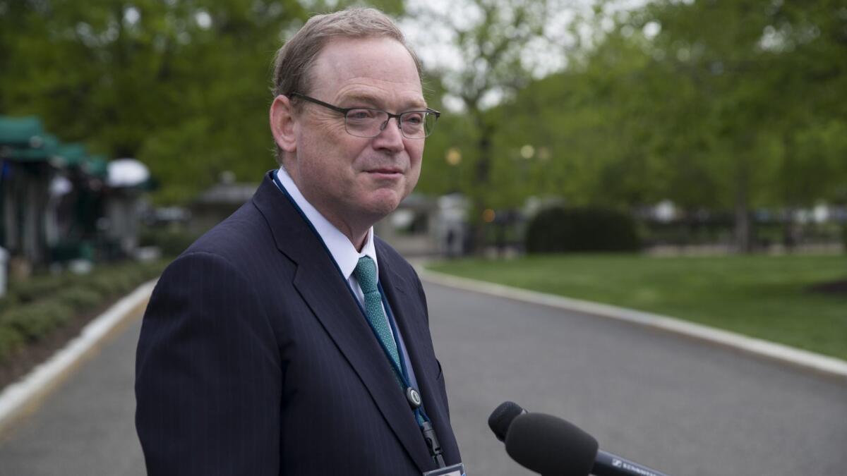 White House Council of Economic Advisors Chairman Kevin Hassett at the White House in April.